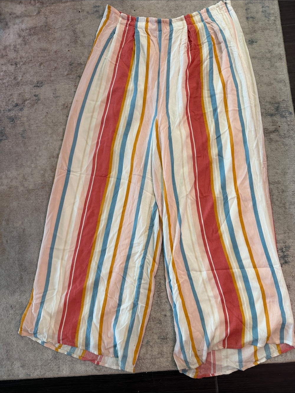 Sadie & Sage Multicolor Vertical Stripe Wide Leg Pants